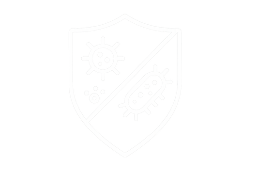 防霉坑菌图标，白色元素，透明底色