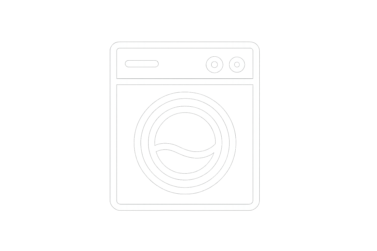 生成一个洗涤图标，白色元素，透明底色