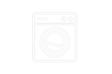 生成一个洗涤图标，白色元素，透明底色