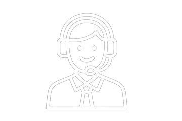 生成一个在线客服人员图标，白色元素，透明底色