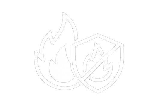 阻燃图标，白色元素，透明底色