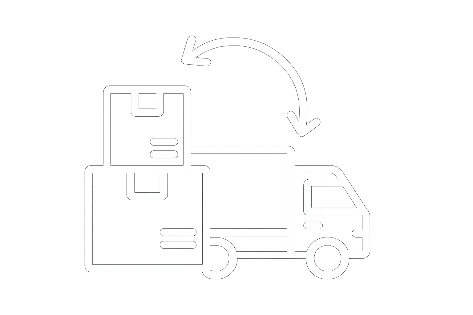 物流运输图标，白色元素，透明底色