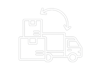 物流运输图标，白色元素，透明底色