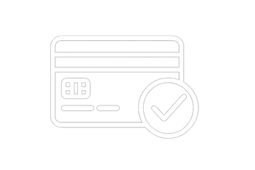 生成一张信用卡相关的支付图标，白色元素，透明底色