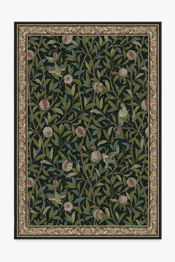 Bird & Pomegranate Teal Green carpet