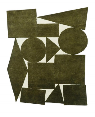 Green geometric carpet