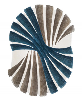 Colorful fan-shaped carpet