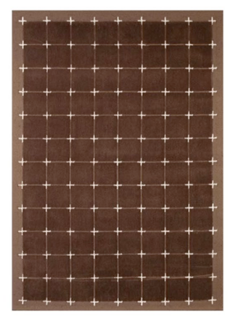 Dark brown polka dot carpet