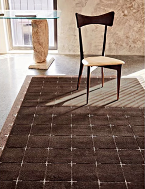 Dark brown polka dot carpet