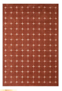 Deep red polka dot carpet