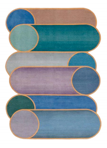 Blue cylindrical carpet