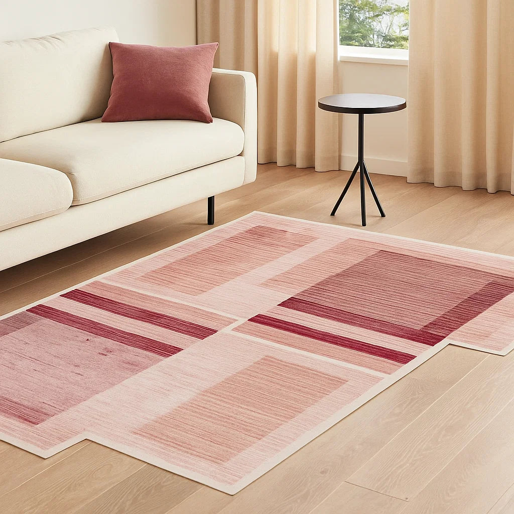 Pink irregular carpet