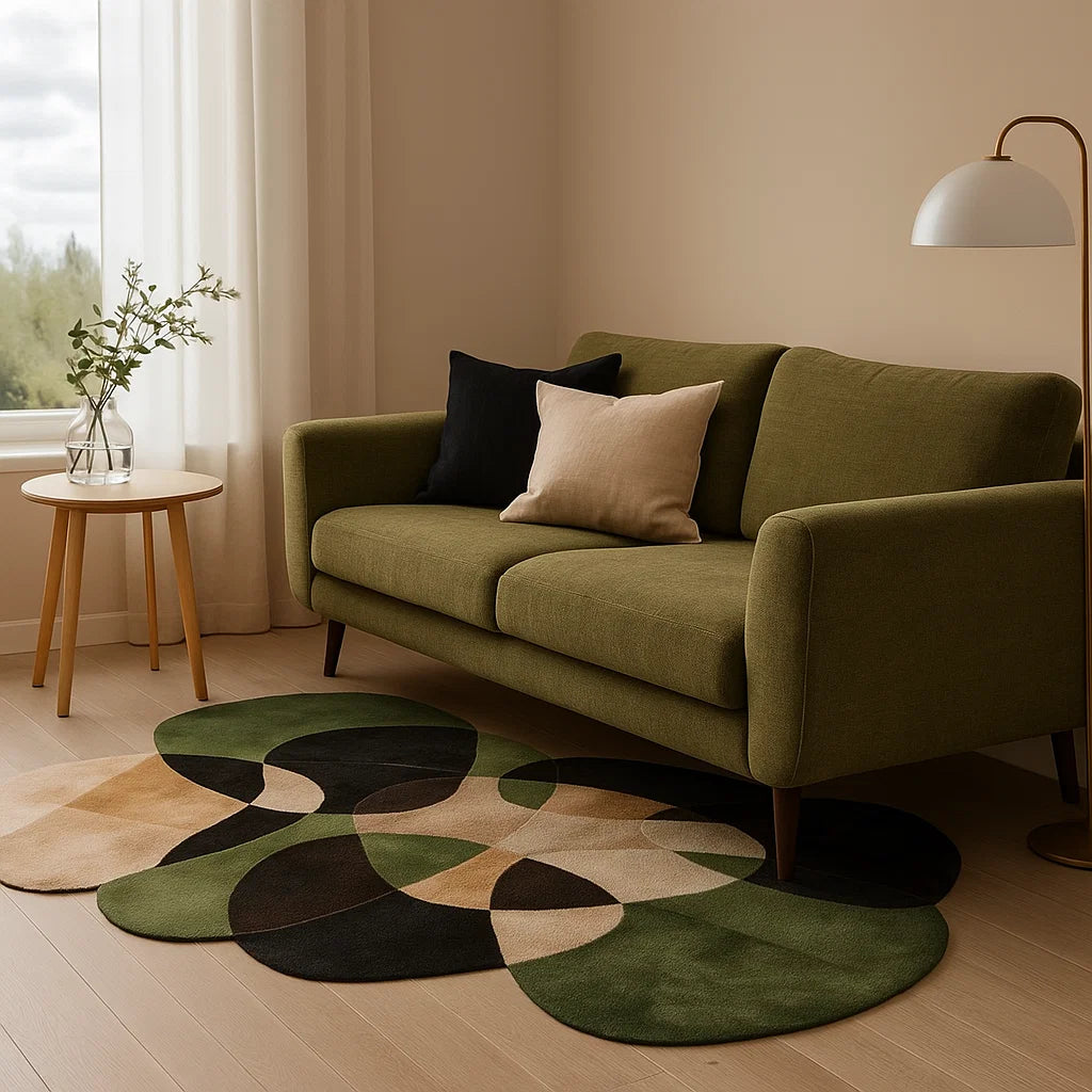 Green irregular carpet